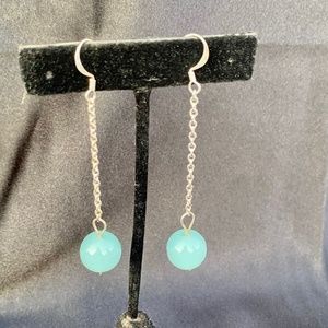 Vintage earrings with aquamarine crystal balls